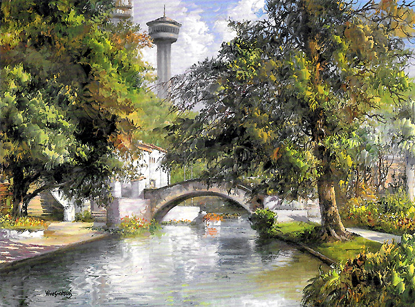 San Antonio River at La Villita print